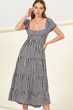 Load image into Gallery viewer, Somewhere to Go Tie-Back Gingham Print Maxi Dress
