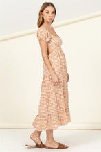 Load image into Gallery viewer, Somewhere to Go Tie-Back Gingham Print Maxi Dress
