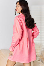 Load image into Gallery viewer, Button Up Collared Neck Flounce Sleeve Denim Dress
