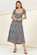 Load image into Gallery viewer, Somewhere to Go Tie-Back Gingham Print Maxi Dress
