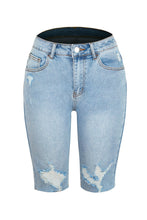 Load image into Gallery viewer, Distressed Pocketed Denim Shorts

